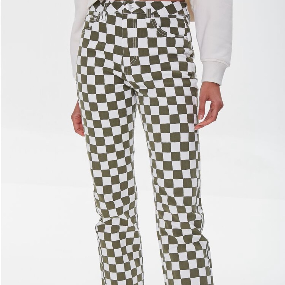 Forever 21 Checkered print jeans